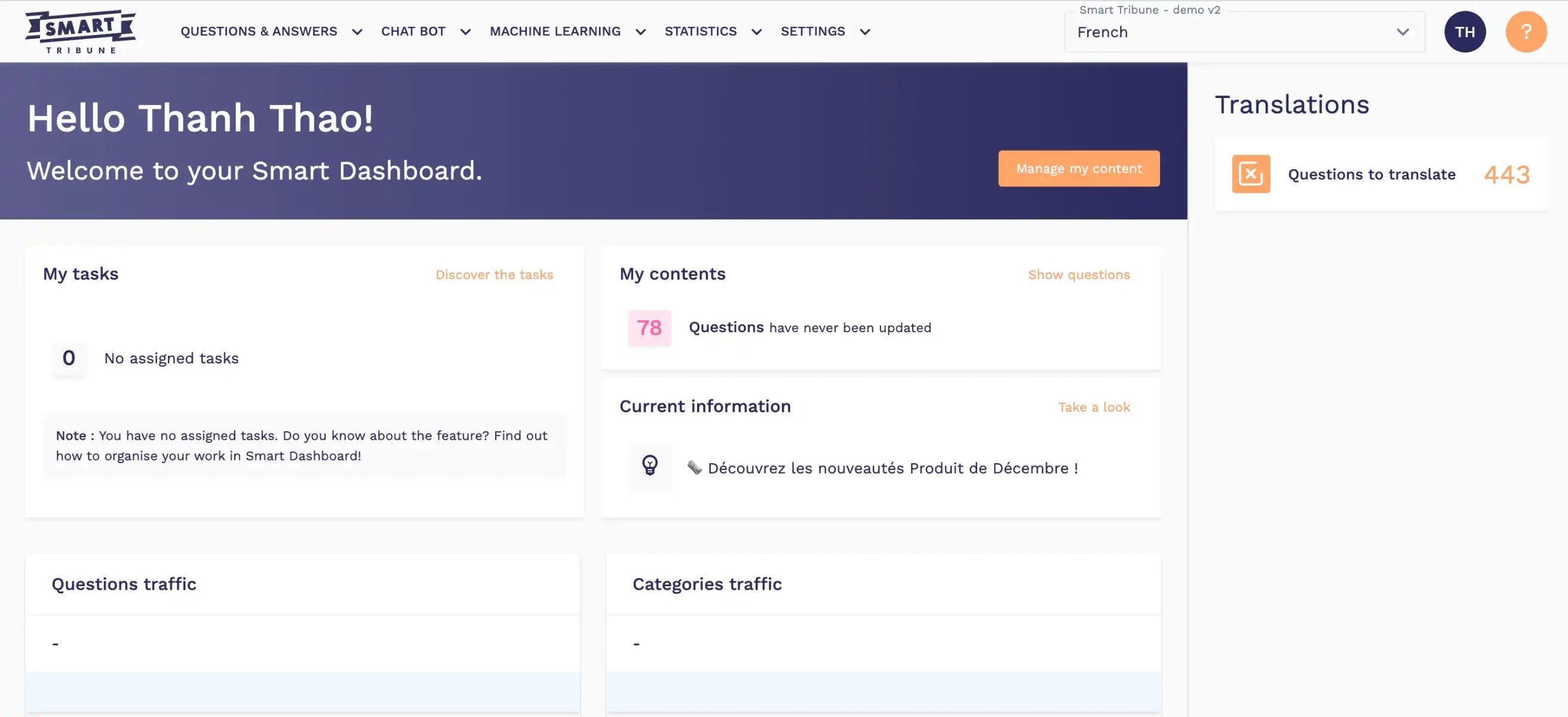 Smart Dashboard to manage knowledge