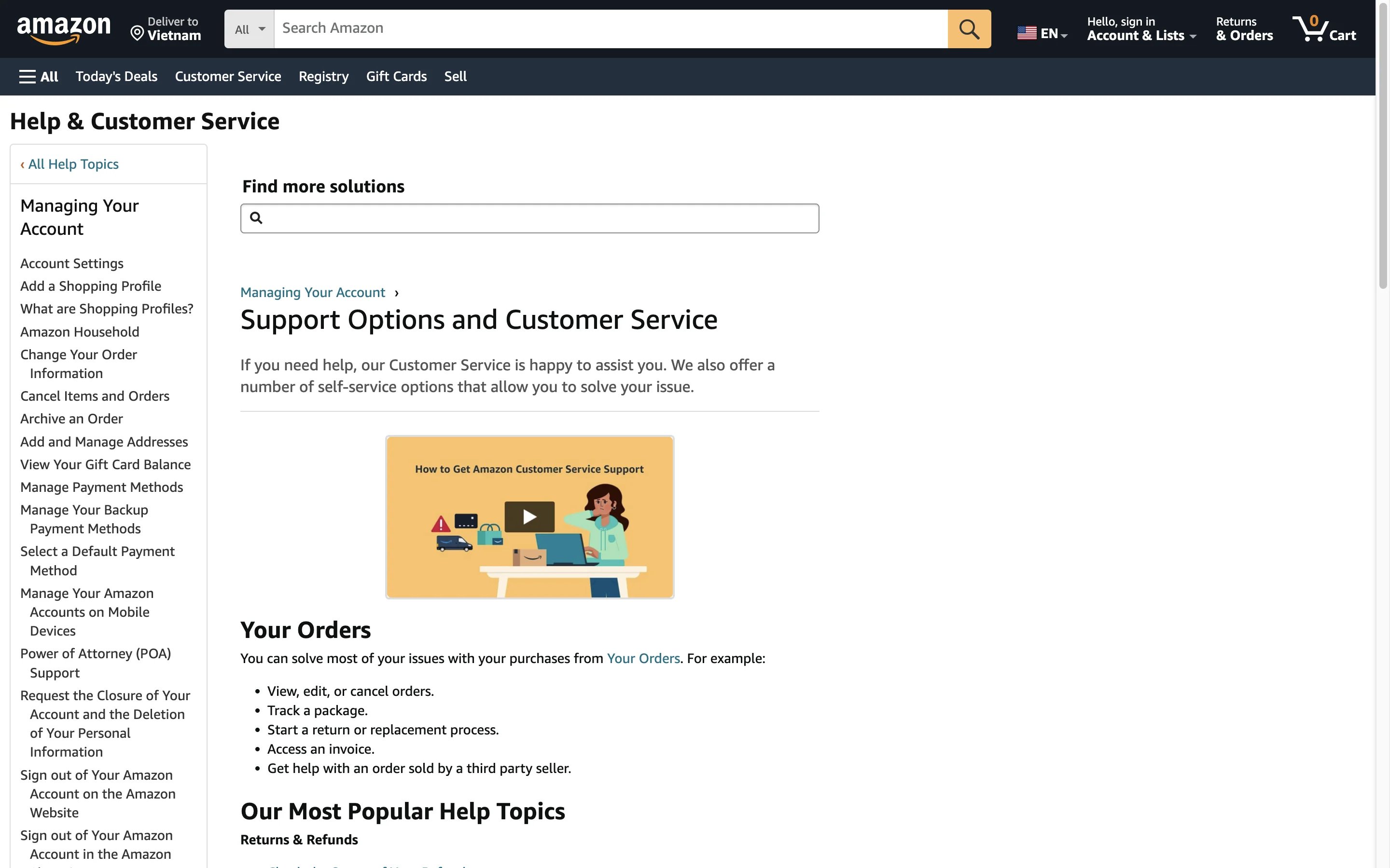 amazon help center