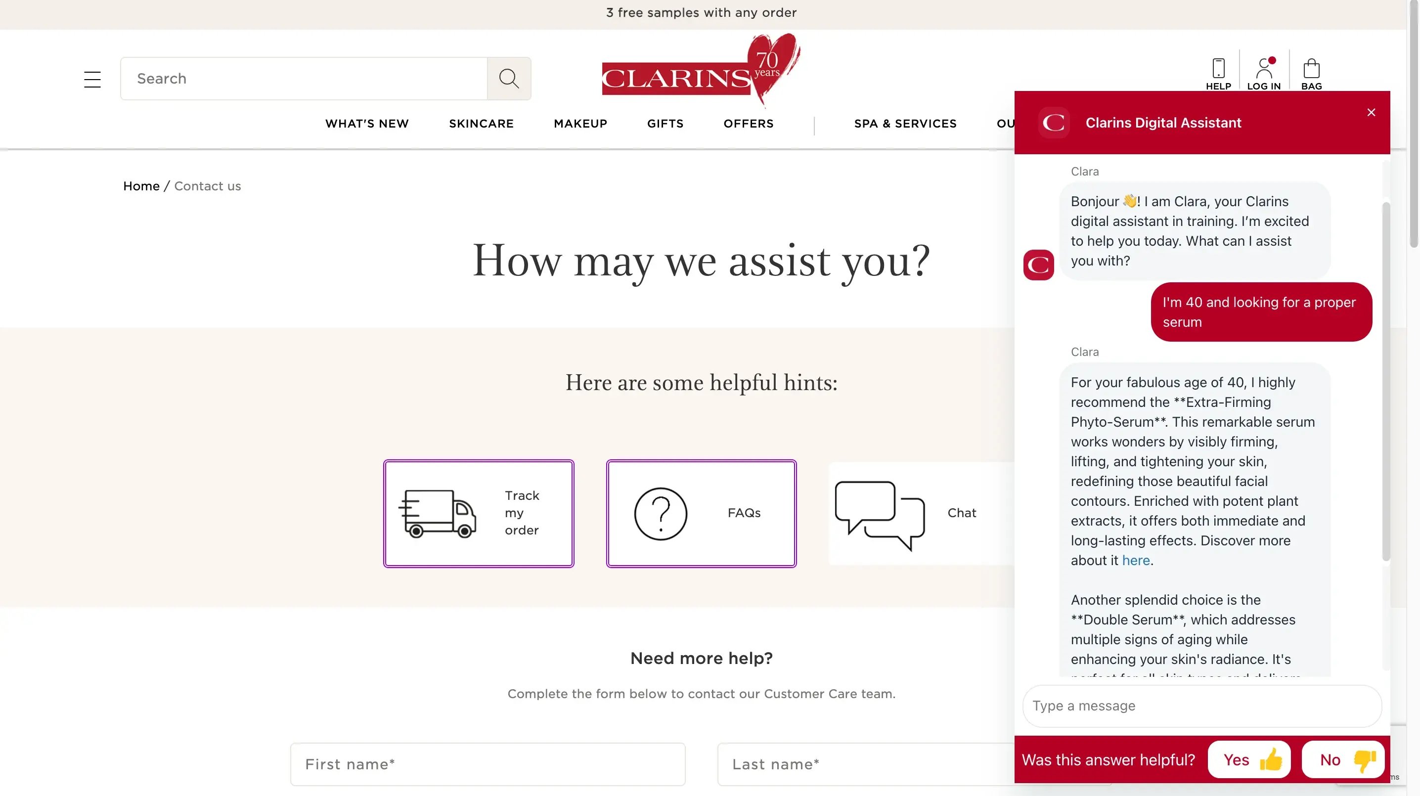 clarins bot