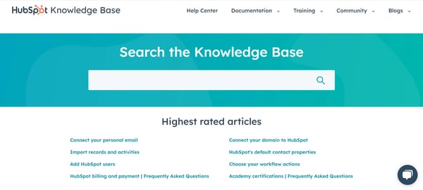 hubspot knowledge base example