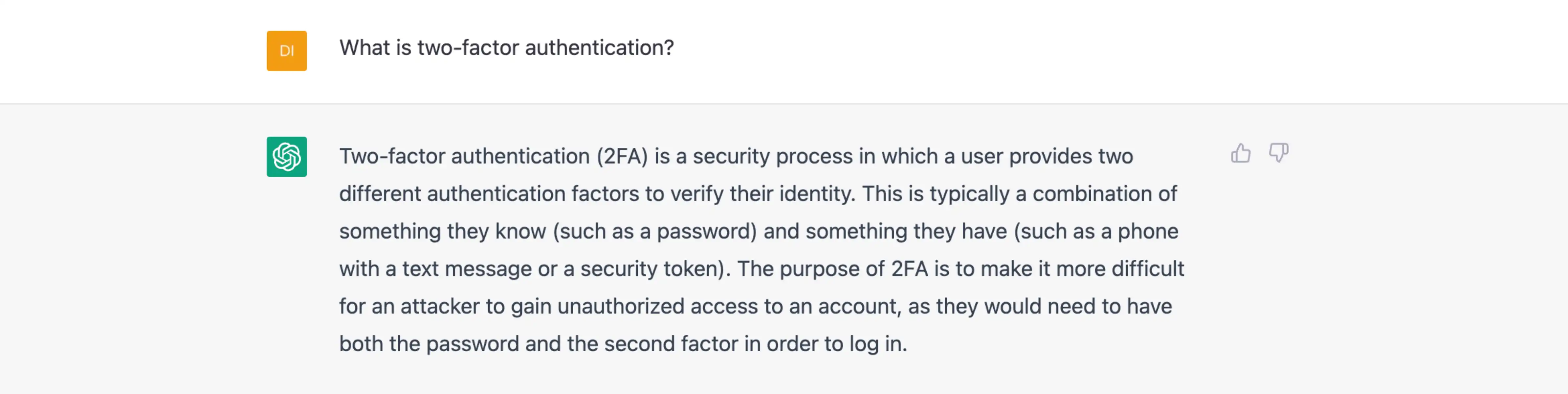 chatgpt_s answer to what is two factor authentication